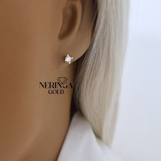 Rose gold stud earrings #68674