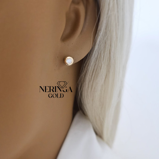 Rose gold stud earrings #68669
