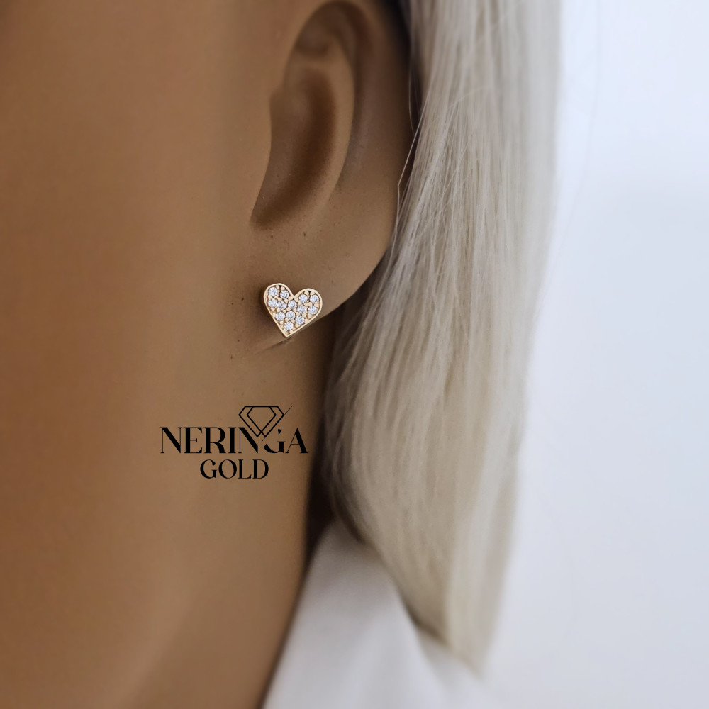 Rose gold stud earrings #68668