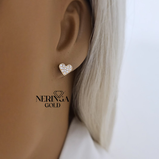 Rose gold stud earrings #68668