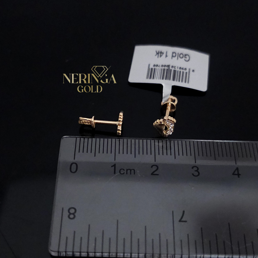 Rose gold stud earrings #68666