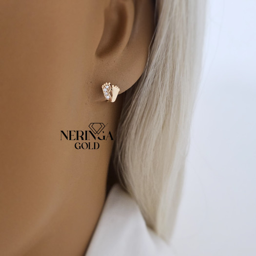 Rose gold stud earrings #68666