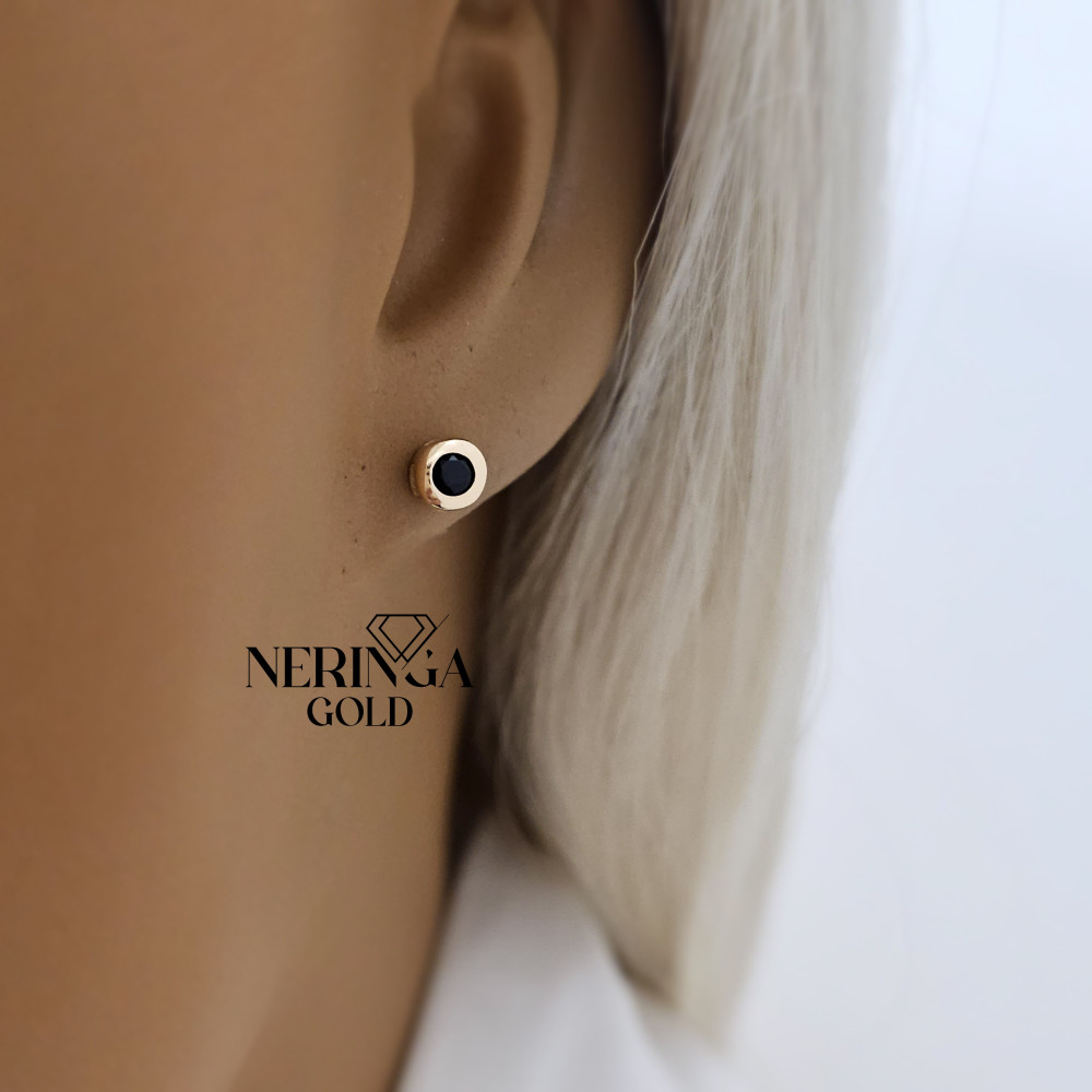 Rose gold stud earrings #68697