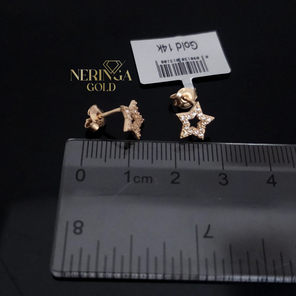 Rose gold stud earrings #68705