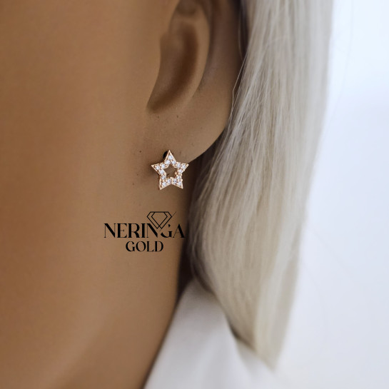 Rose gold stud earrings #68705