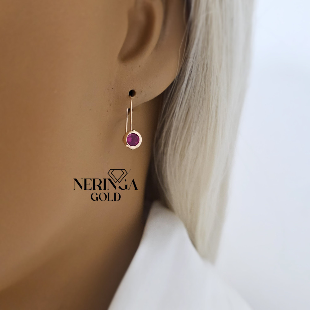 Rose gold earring #68707
