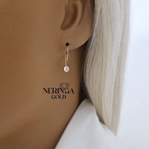 Rose gold earring #68714