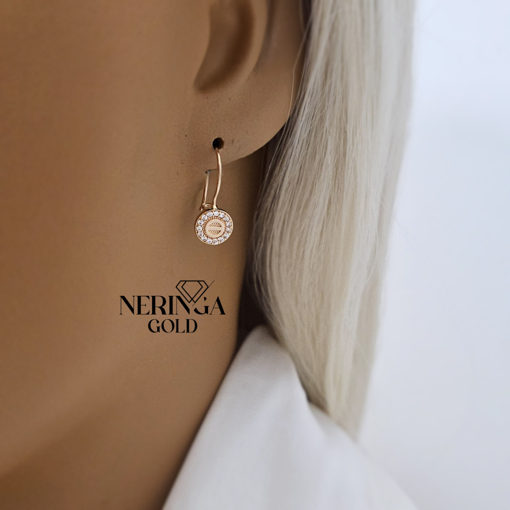 Rose gold earring #68718