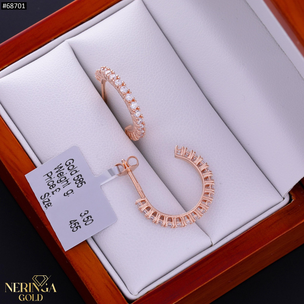 Rose gold earring #68701