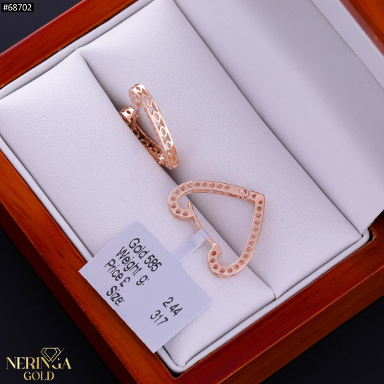 Rose gold earring #68702