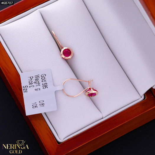 Rose gold earring #68707
