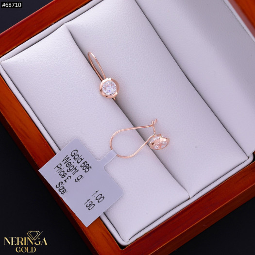 Rose gold earring #68710