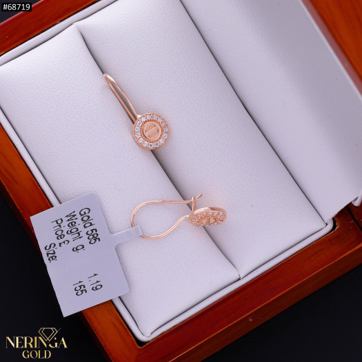 Rose gold earring #68719