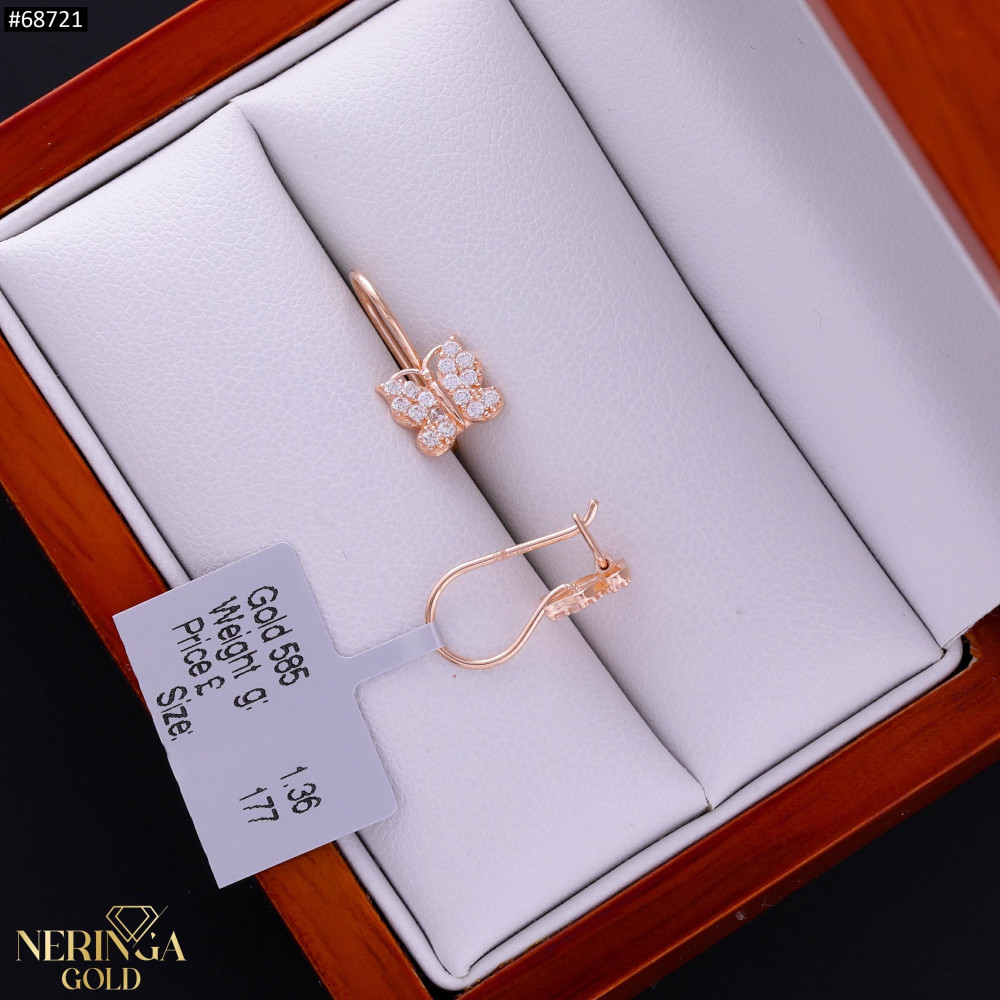 Rose gold children earrings #68721