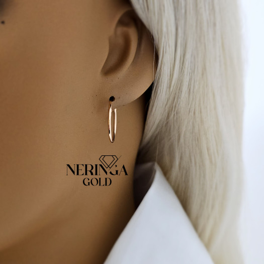 Rose gold hoop earrings #69158