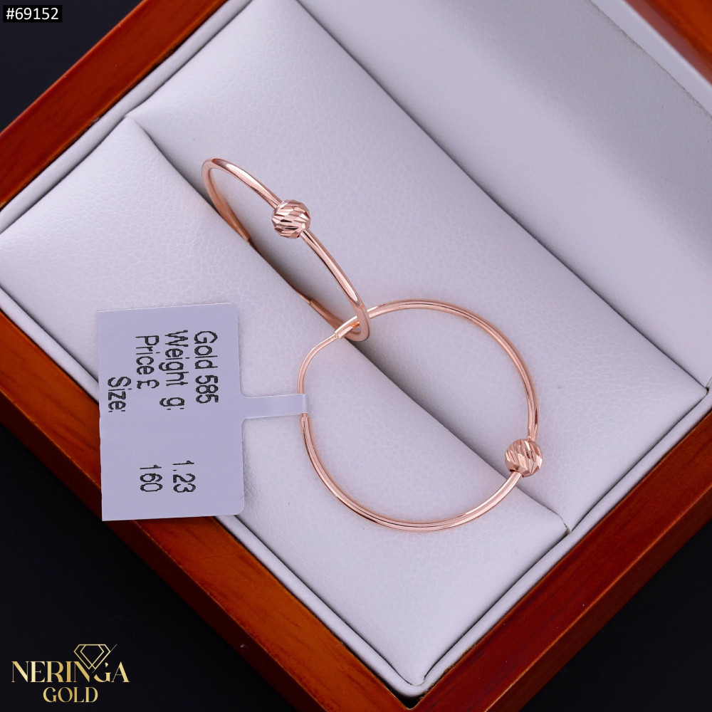 Rose gold hoop earrings #69152