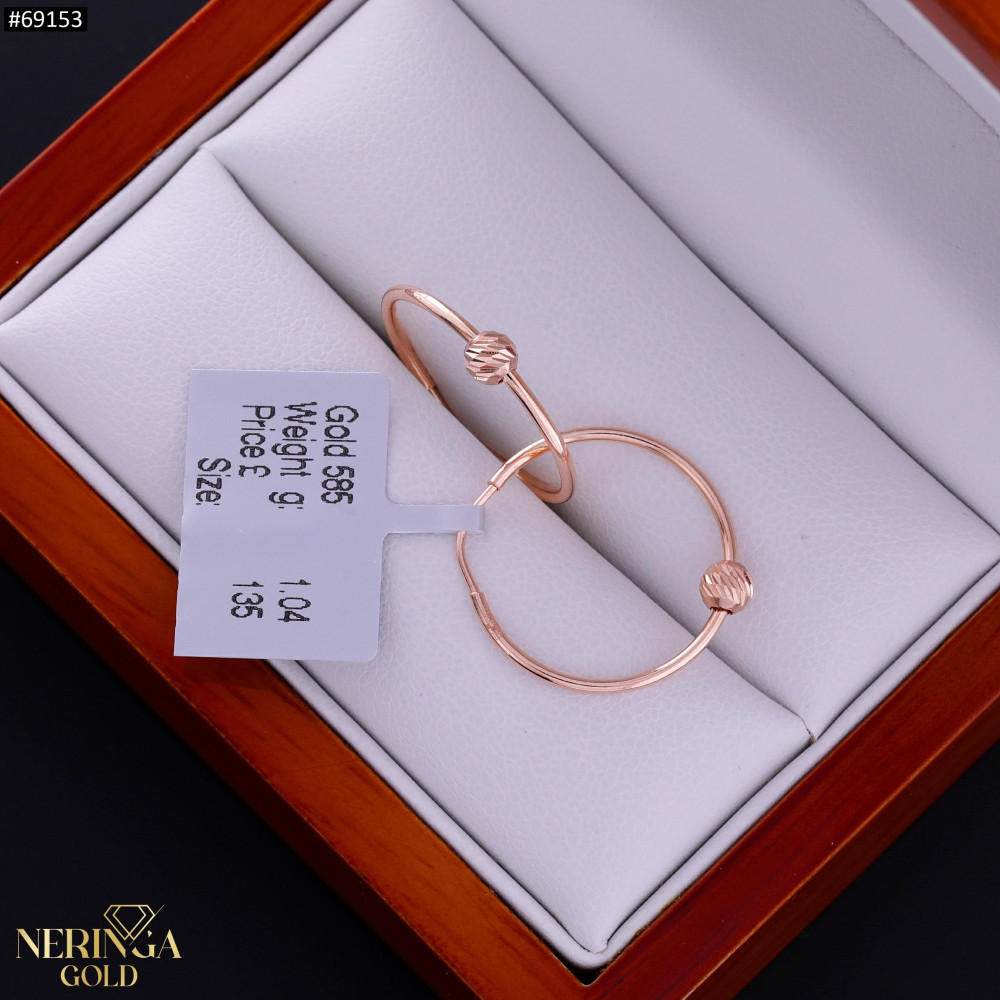 Rose gold hoop earrings #69153
