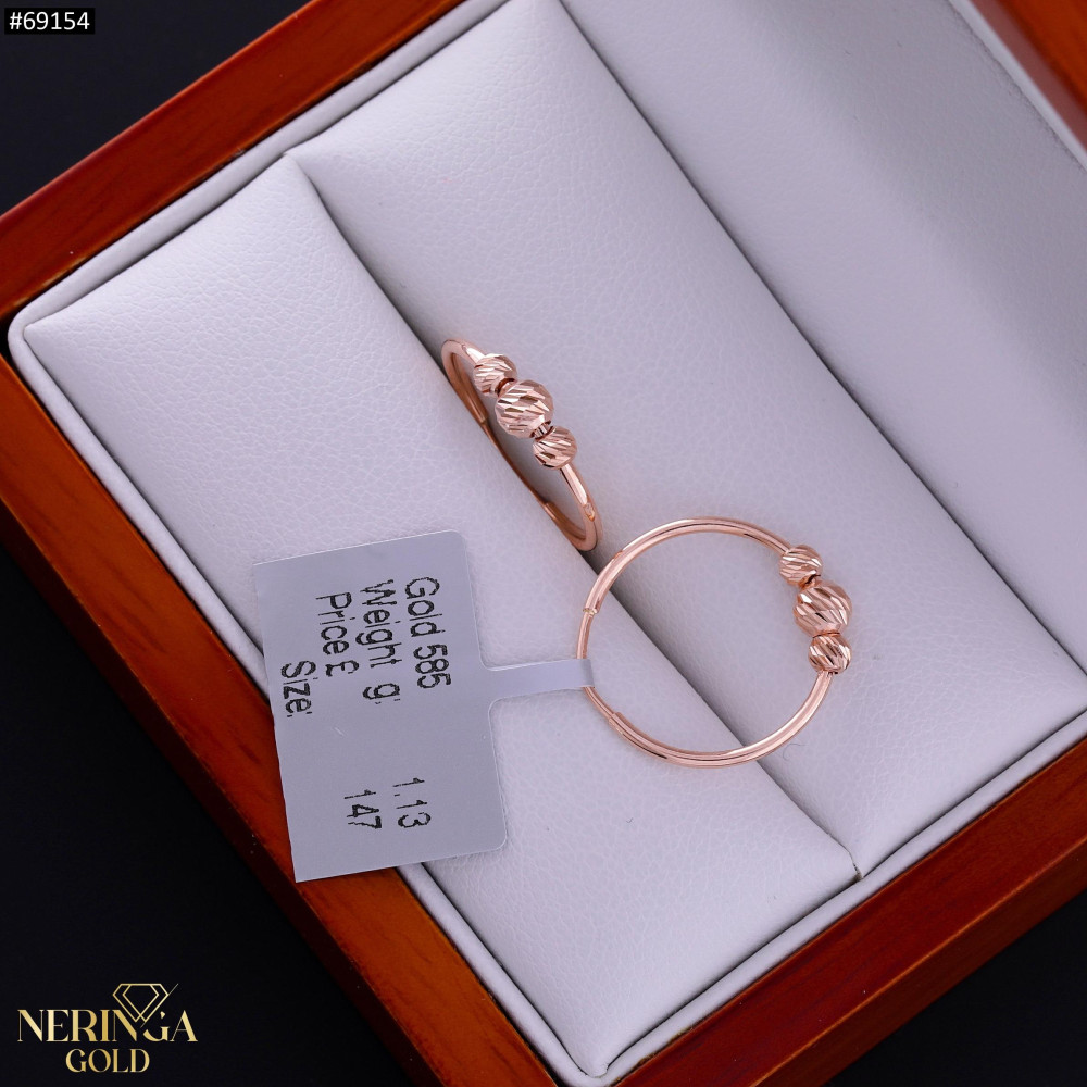 Rose gold hoop earrings #69154