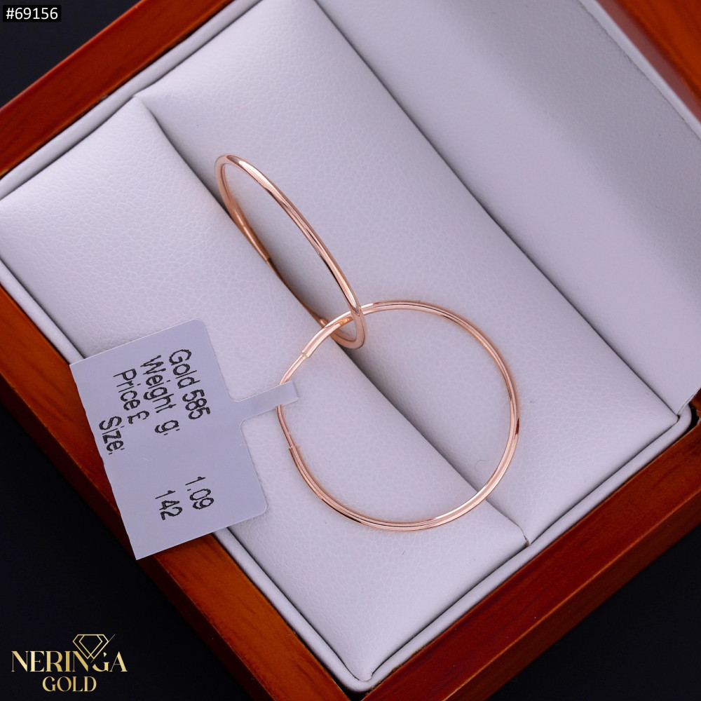 Rose gold hoop earrings #69156