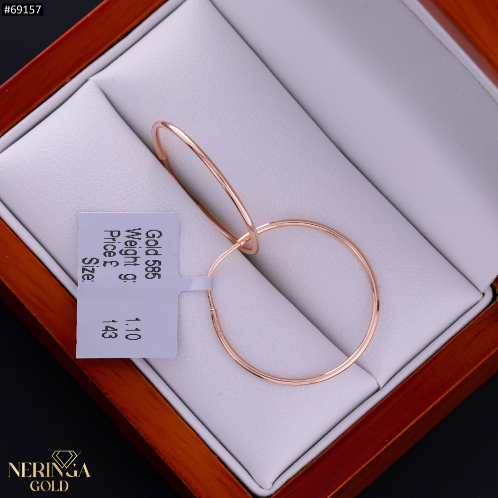 Rose gold hoop earrings #69157