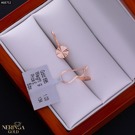Rose gold earring #68752