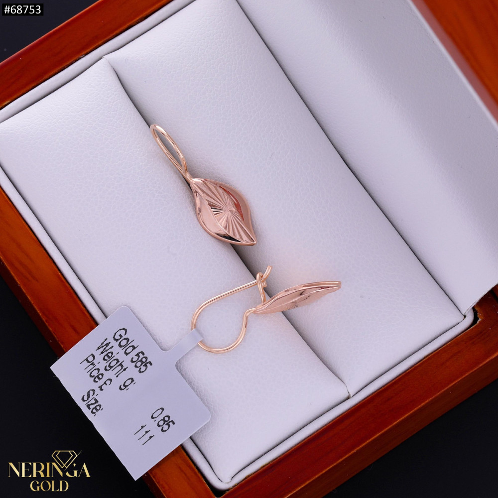 Rose gold earring #68753