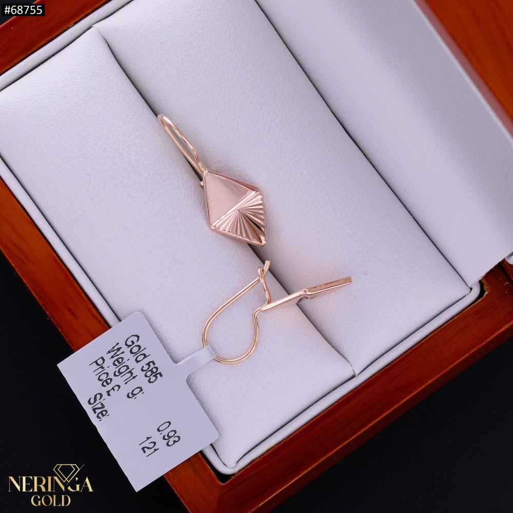 Rose gold earring #68755