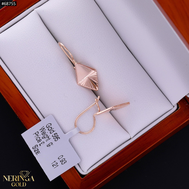 Rose gold earring #68755