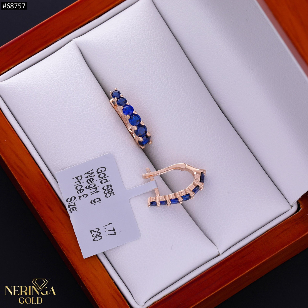 Rose gold english lock earrings #68757