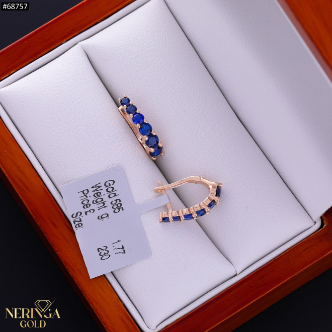 Rose gold english lock earrings #68757