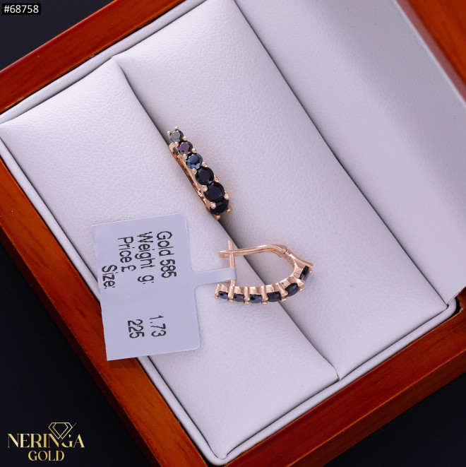 Rose gold english lock earrings #68758