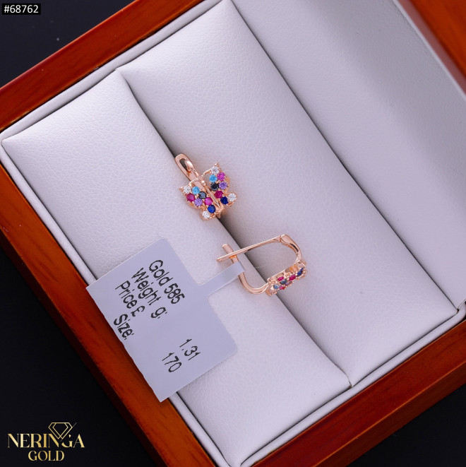 Rose gold children earrings #68762