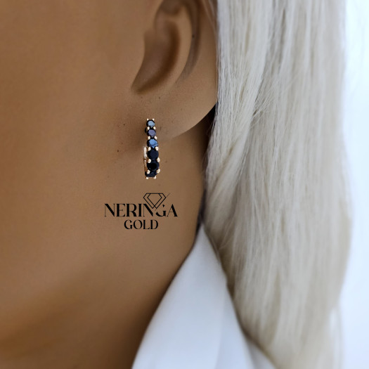 Rose gold english lock earrings #68758