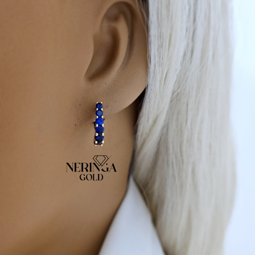 Rose gold english lock earrings #68757