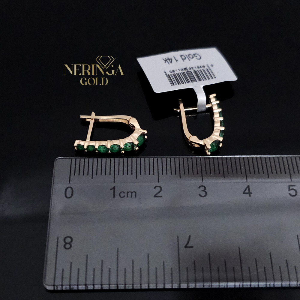 Rose gold english lock earrings #68759