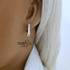 Rose gold english lock earrings #68756