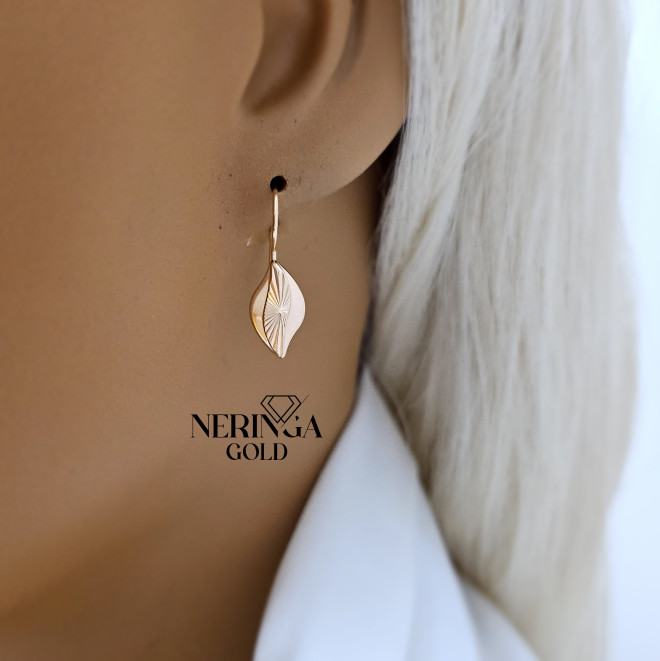 Rose gold earring #68753