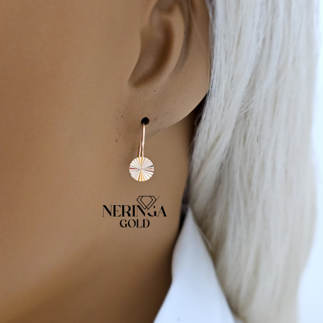 Rose gold earring #68752