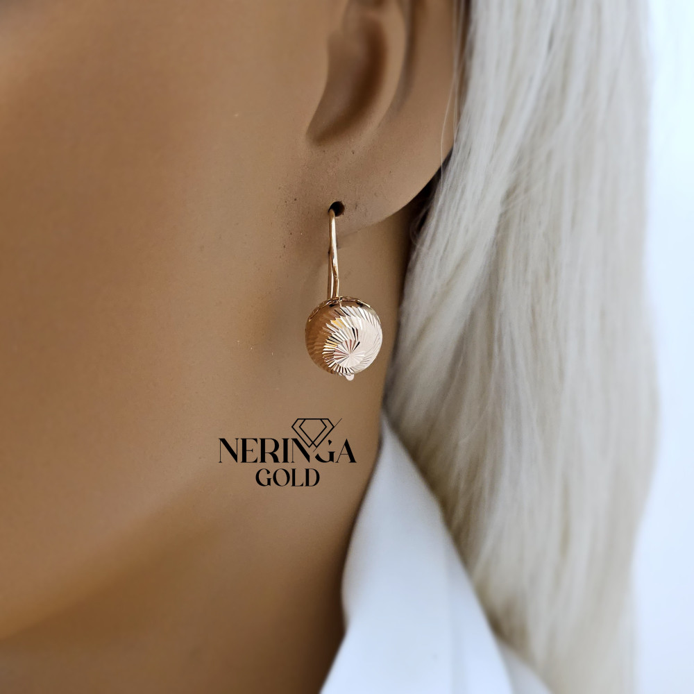 Rose gold earring #68804