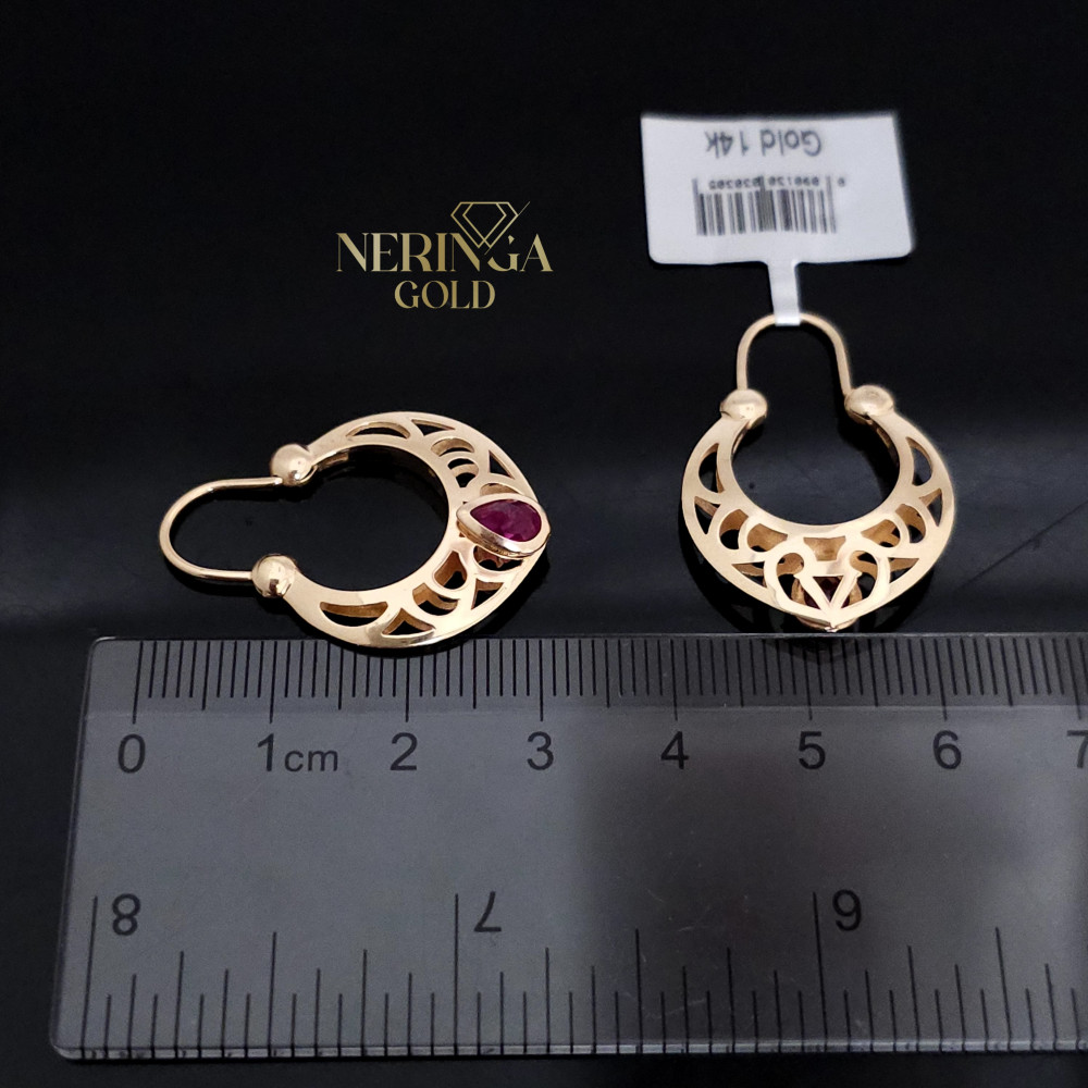 Rose gold earring #68802