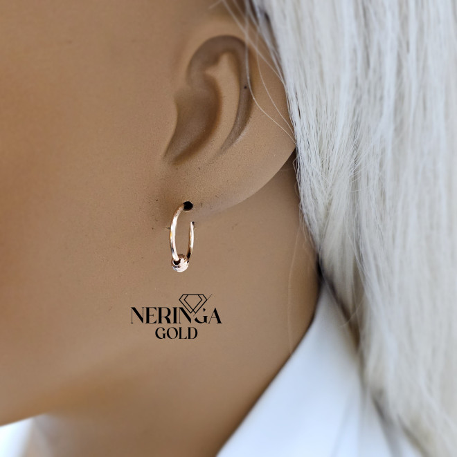 Rose gold hoop earrings #68750