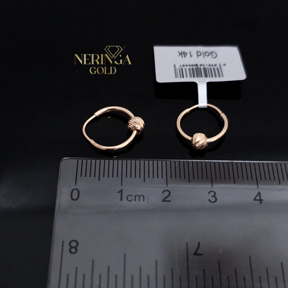 Rose gold hoop earrings #68751