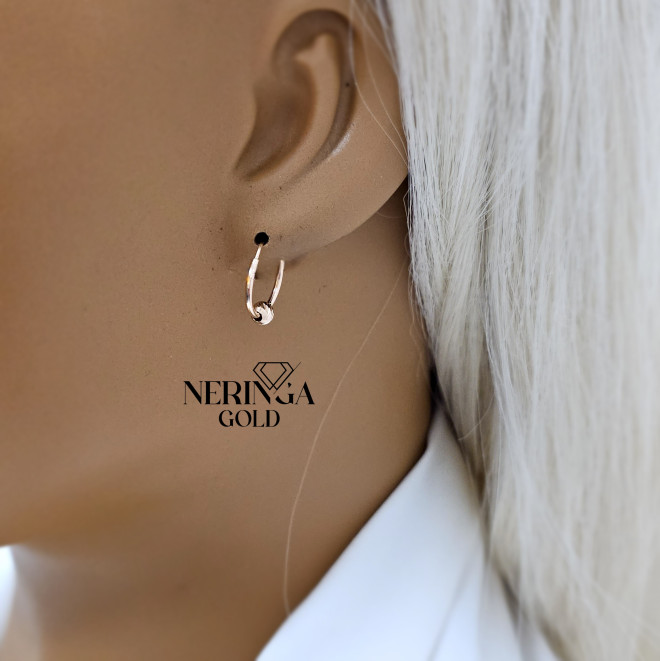 Rose gold hoop earrings #68751