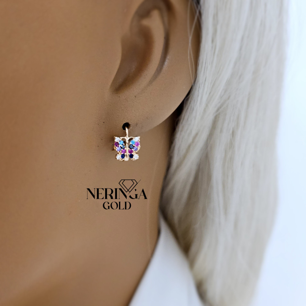 Rose gold children earrings #68762