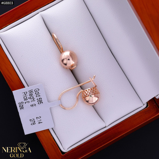 Rose gold earring #68803