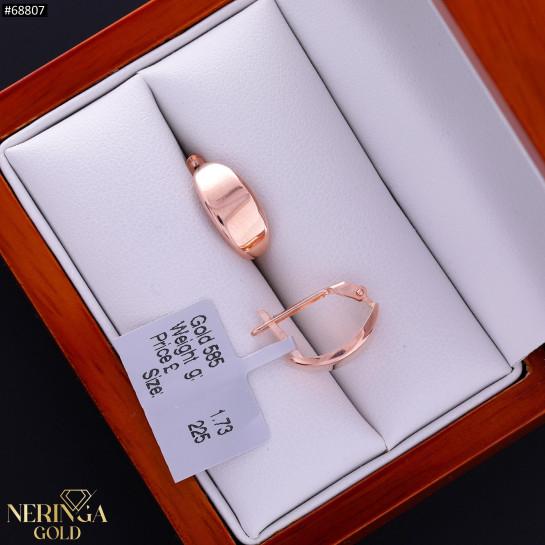 Rose gold english lock earrings #68807