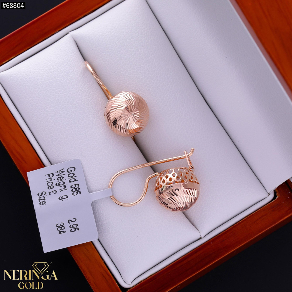 Rose gold earring #68804