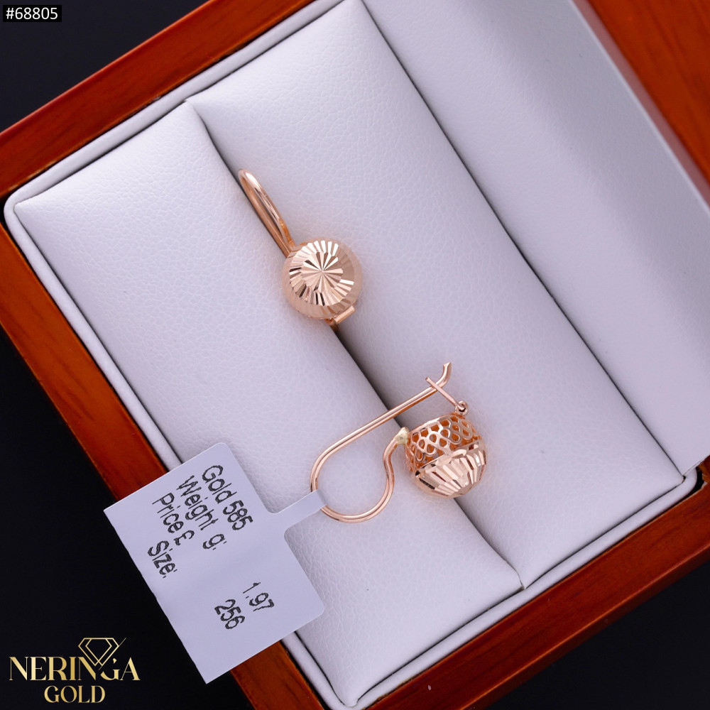 Rose gold earring #68805