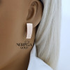 Rose gold english lock earrings #68870