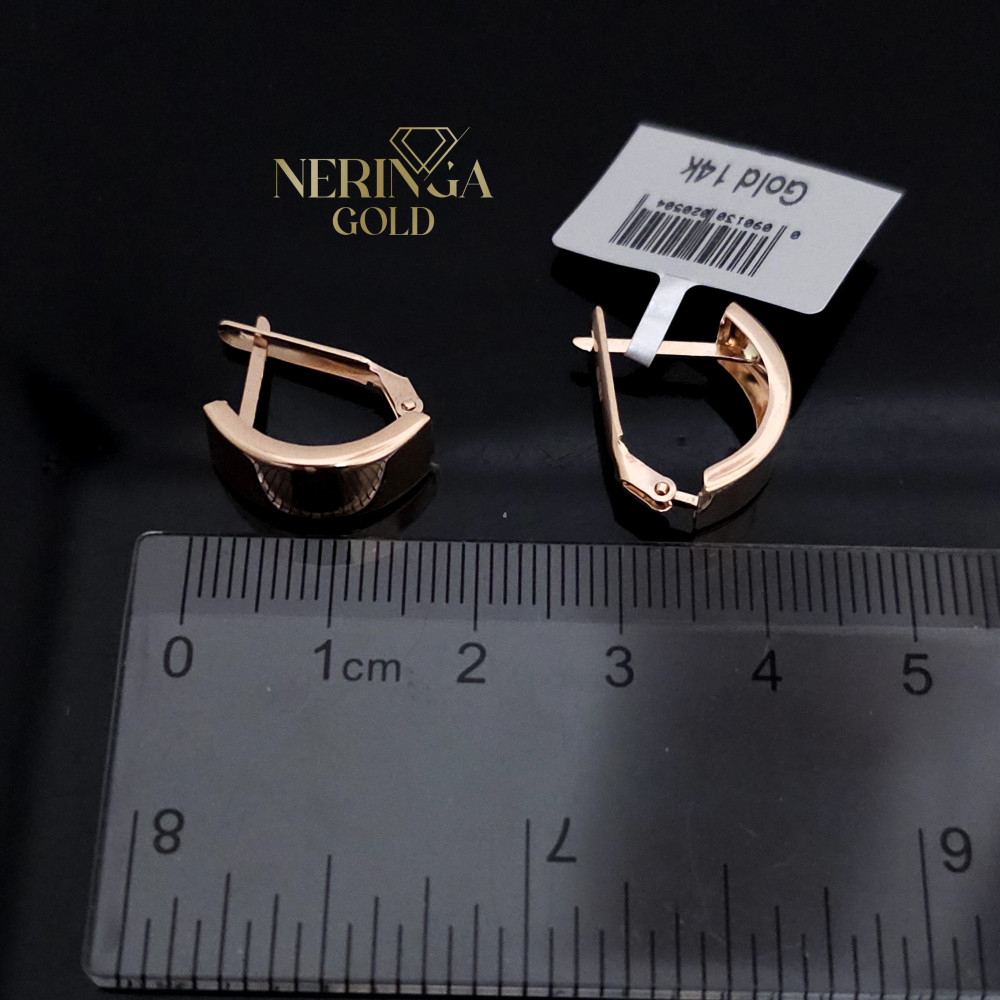 Rose gold english lock earrings #68873